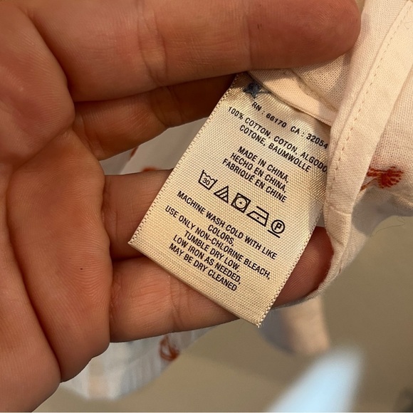 Maeve Anthropologie Miette Tee Pee Print Button Down Shirt Women's Size 4 - Picture 8 of 12